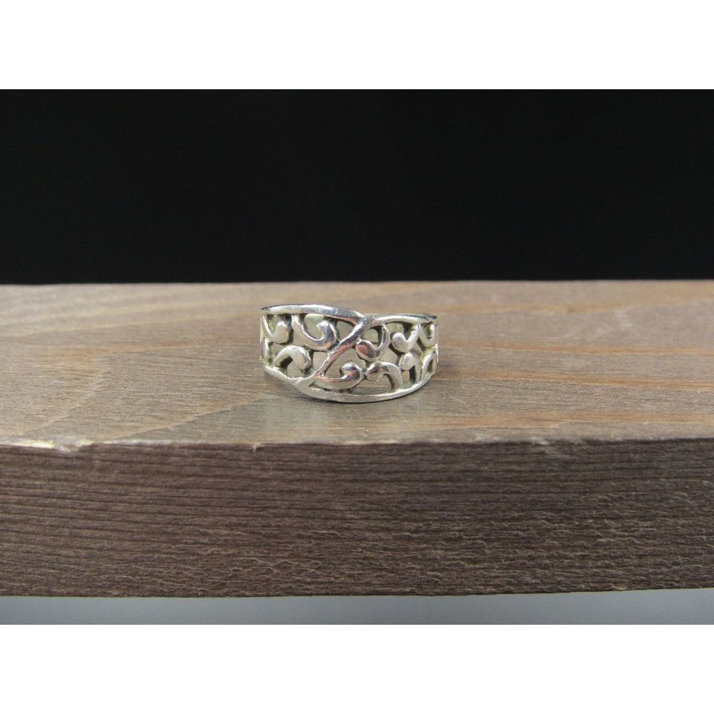 Size 6 Sterling Silver Nice Floral Filigree Style Band Ring